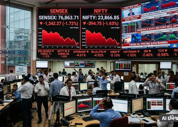 એક ઝટકામાં રોકાણકારોના 5 લાખ કરોડ ડૂબ્યા… આજે શેરબજારમાં ભૂકંપ, 1300 પોઇન્ટ તૂટ્યો સેન્સેક્સ | Mar…