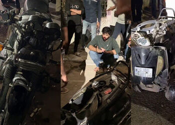 અમદાવાદના નવરંગપુરામાં બુલેટ સવારનો આતંક, અકસ્માત સર્જી બે લોકોને હોસ્પિટલ પહોંચાડ્યા | ahmedabad na…