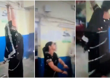 VIDEO : હેલમેટ વગર પતિને પકડ્યા, તો પોલીસ સ્ટેશનમાં ધુણવા લાગી પત્ની, જુઓ પછી શું થયું | Viral Video…