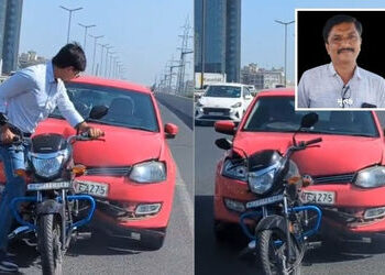 અમદાવાદ પકવાન બ્રિજ હિટ એન્ડ રન કેસ: 7 દિવસની સારવાર બાદ બાઈક ચાલકનું મોત, કાર ચાલકે ઢસડ્યું હતું બા…