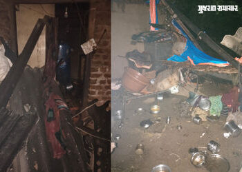 પંચમહાલ: શહેરામાં મિનિ વાવાઝોડાએ મચાવી તબાહી, દીવાલ ધરાશાયી થતા દાદી-પૌત્રના કરુણ મોત | Panchmahal N…