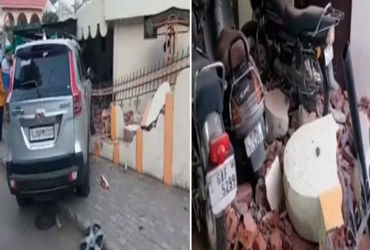 અકોટાની અક્ષરધામ સોસાયટીમાં પીધેલા સ્કોર્પિયો ચાલકે ડિવાઈડર કુદાવી મકાનમાં કાર ઘુસાડી દીધી | Drunk S…