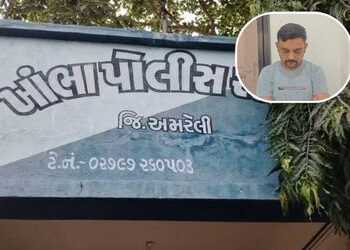 ખાંભામાં ‘નકલી પોલીસ’નો ખેલ ખતમ: કારના ગુપ્ત ખાનામાંથી મળ્યો દારૂ, હનીટ્રેપ કેસમાં હતો ફરાર | Amreli…