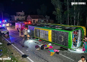 પંજાબમાં મોટી દુર્ઘટના, શ્રદ્ધાળુઓને લઈ જતી બસ પલટતાં 6ના મોત, 21થી વધુ ઈજાગ્રસ્ત | punjab major tra…