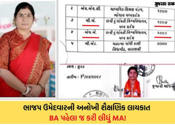 સુરત: ભાજપ ઉમેદવાર BA પહેલા MA પાસ? ગંભીર છબરડો છતાં ચૂંટણી ફોર્મ મંજૂર! સુધા પાંડેએ કરી સ્પષ્ટતા | …
