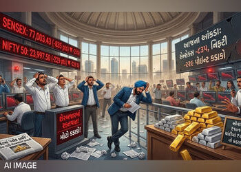 શેરબજારમાં કડાકો: સેન્સેક્સ 835 પોઈન્ટ તૂટ્યો, સોના-ચાંદીના ભાવમાં પણ મોટું ગાબડું | Stock Market Cr…