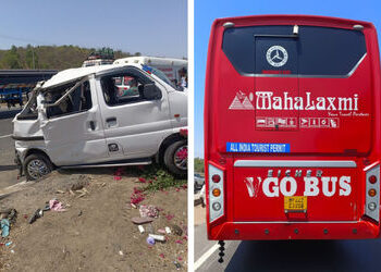 હિંમતનગર હાઈવે પર કાળમુખો અકસ્માત: ખાનગી બસે કારને કચડી, 6 લોકોના કમકમાટીભર્યા મોત | himatnagar high…