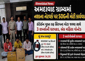 બાવળામાં નશાના કારોબારનો પર્દાફાશ: ચિયાડા ગામેથી કફ સિરપના જથ્થા સાથે 3 પકડાયા, જુહાપુરાની મહિલા ફરા…
