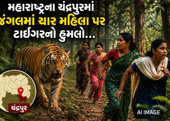 મહારાષ્ટ્રના ચંદ્રપુરમાં વાઘનો આતંક, 4 મહિલાને હુમલો કરી મોતને ઘાટ ઉતારતાં લોકોમાં ફફડાટ | Tiger Att…