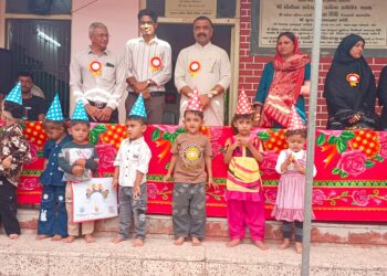 ખંભાત ની શ્રી મોતીબા ઝવેરભાઈ વાઘેલા પ્રાથમિક શાળામાં પ્રગતિનો પ્રવેશોત્સવ ઉજવાયો..