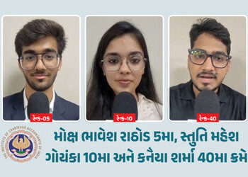 CA ઇન્ટરમીડિયેટમાં અમદાવાદનો દબદબો, ઑલ ઇન્ડિયા ટોપ 50માં અમદાવાદના ત્રણ વિદ્યાર્થી ઝળક્યા! | 3 Ahmed…