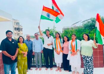 હર ઘર તિરંગા અભિયાન અંતર્ગત ઘાટલોડિયા ખાતે રાષ્ટ્રધ્વજ વંદન કાર્યક્રમ યોજાયો